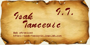 Isak Tančević vizit kartica
